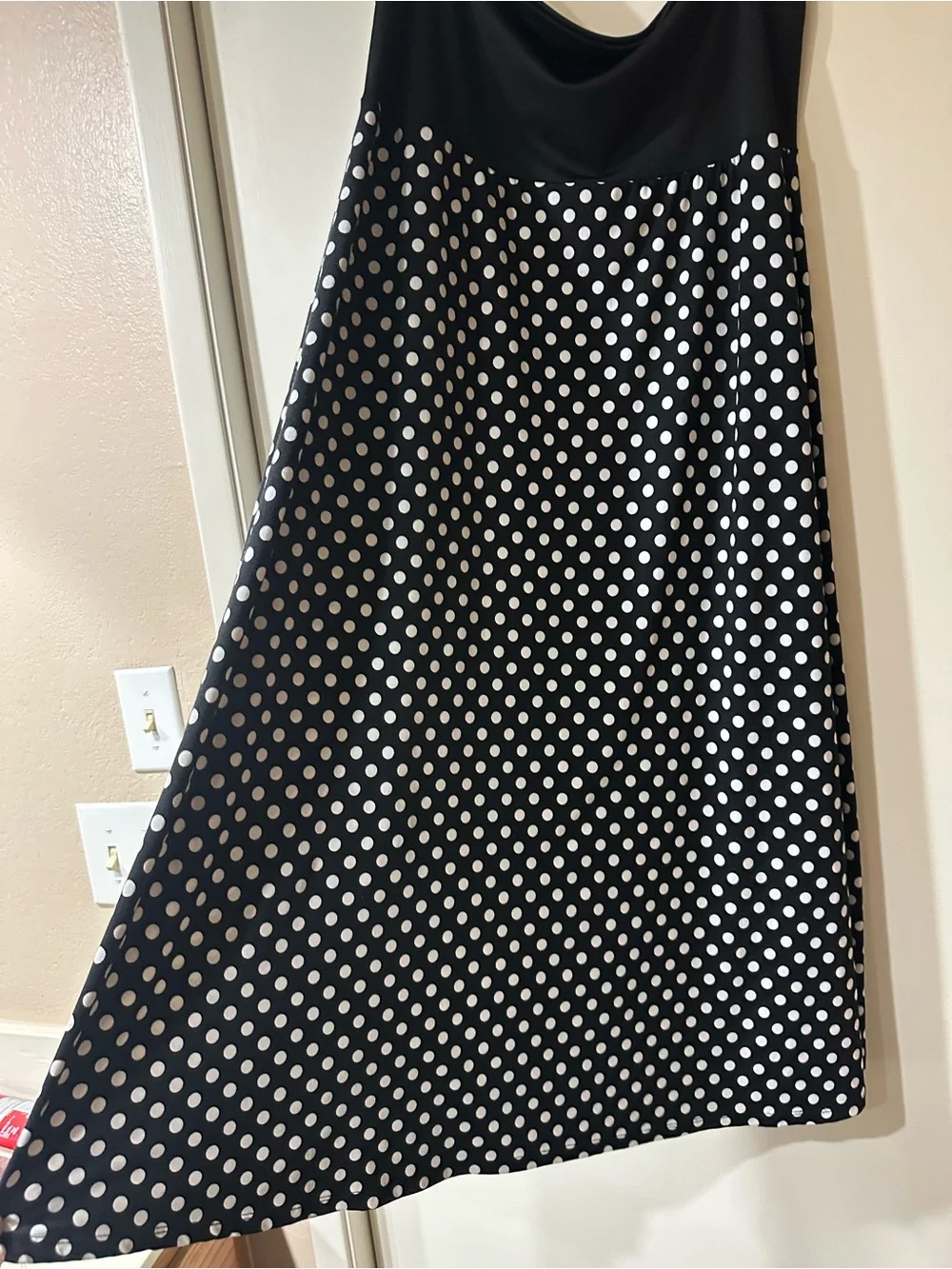 89th & Madison Black and White Polka Dot A-Line Skirt